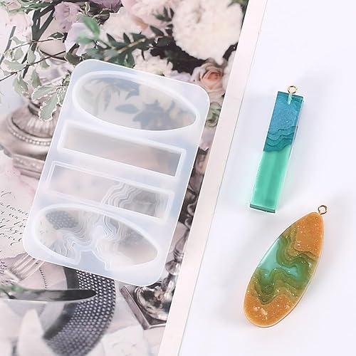 Accfore Lot de 5 moules en résine époxy style océan pour loisirs créatifs, pendentifs, porte-clés, bijoux - Nail Gallerys