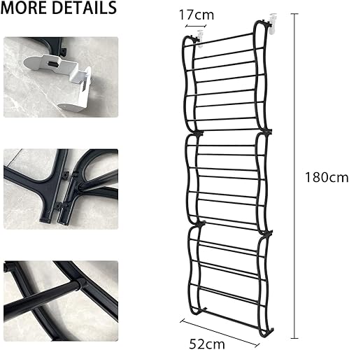 Étagère à chaussures à suspendre au-dessus de la porte 36 paires d'étagères réglables avec 12 niveaux pour rangement de placard. - Nail Gallerys