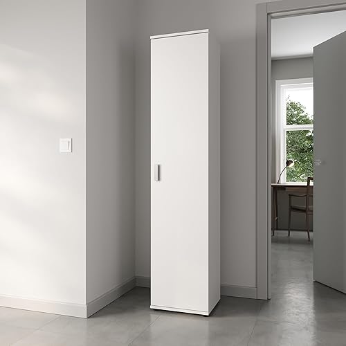 Home Collective Armoire étroite Multi-usages de 40 cm de Large avec 1 Porte & 4 étagères, Armoire Universelle pour Le ménage, l'entrée, Le Bureau ou la Chambre, 40x35x184 cm (LxPxH), Blanc - Nail Gallerys