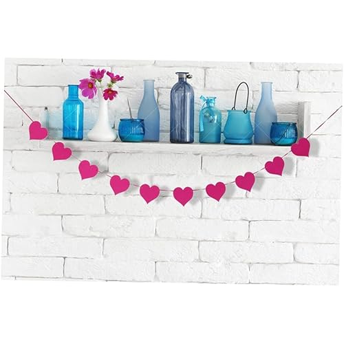 OKUMEYR Bannières vintage pour mariage Bannière en feutre rose en forme de cœur Guirlande de fête de 110 pouces - Nail Gallerys