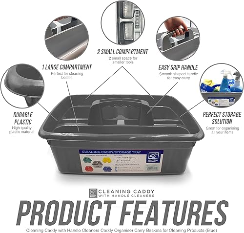 Panier de nettoyage en plastique pour produits de cuisine, boîte de rangement fourre-tout avec poignée, panier de produits nettoyants, seau multi-compartiments, poignées de courses pour transport de - Nail Gallerys