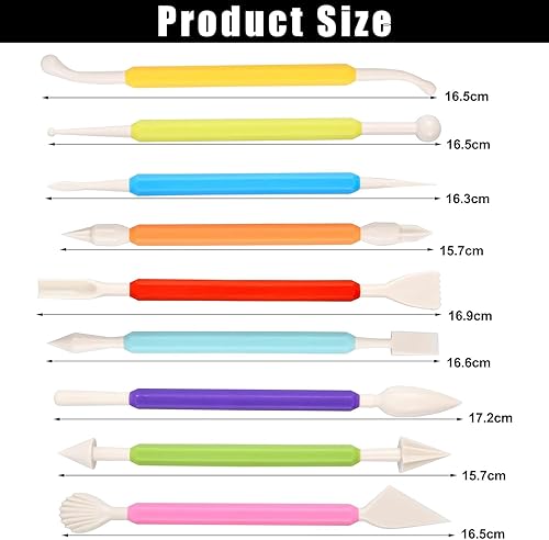 FIBOUND 9 Pièces Outils Modelage Fondant, Outil Cuisson Sculpture Double Extrémité Sculpture Outils Modelage pour Cuire,Décorer Gâteaux Set Modelage pour Pâte à Sucre - Nail Gallerys