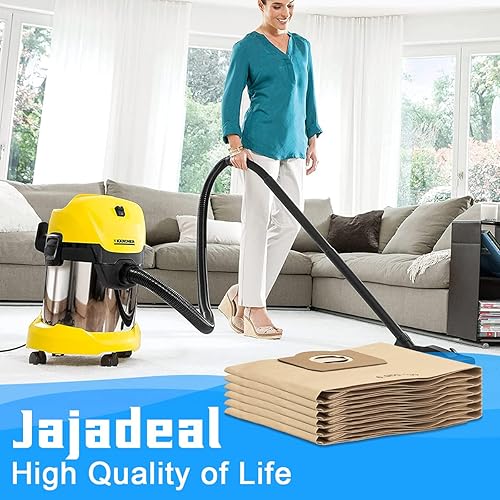 Jajadeal Lot de 6 Sacs d’aspirateur pour Karcher WD3 MV3 WD3P, Sacs filtrants en papier de rechange pour Aspirateu 6.959-130.0 - Nail Gallerys