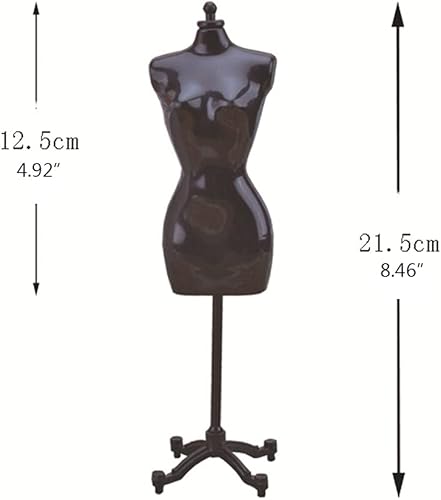 VVXXMO Mannequin féminin avec support de décoration pour robe de soirée, robe de couturière, modèle présentoir à bijoux, buste de magasin pour dessiner des vêtements, Noir - Nail Gallerys