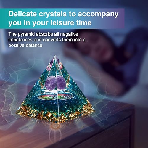 1 Pièce Pyramide Orgonite Orgonite Pyramide Orgonite Pyramide Protection Pyramide en Résine Pyramide en Sculpture Pyramide de Cristal Décoration Bureau Salon Chambre à Coucher Bureau - Nail Gallerys