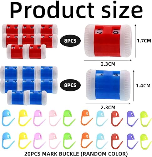 ZGDEIWGF Compteur De Tricot 16 Pièces, Boucle De Marquage 20 Pièces, Compteur De Points De Couture, Compteur D'Anneaux, Compteur De Tricot Manuel en Laine, Outil De Comptage De Tricot - Nail Gallerys