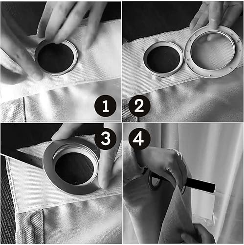 YINETTECH Lot de 50 œillets à Rideau Ronds en Plastique pour Rideau de Douche, Porte de Chambre, Sac à Dos Noir - Nail Gallerys