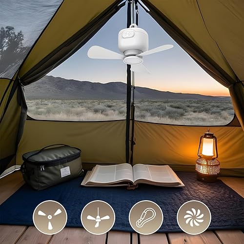 Ventilateur De Canopée Extérieur - Silencieux Et Suspendable - Ventilateur De Plafond USB Compact 3 Vitesses Réglables Pour Tente, Chambre, Véhicule De Loisirs, Tonnelle - Nail Gallerys