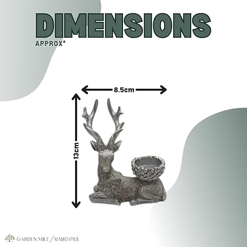 Marco Paul Lot de 2 photophores en résine en forme de cerf - Décoration de Noël traditionnelle en bois de cerf - Décoration de table - Bougeoirs décoratifs en forme de rennes - Nail Gallerys