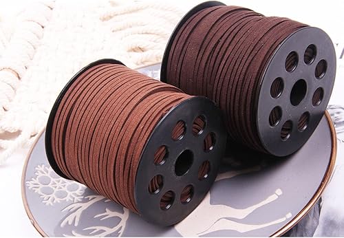 YdseozOA Cordon en Cuir Faux Daim 2,7 mm, 90 m pour Bracelet DIY, Collier, Bijoux, Artisanat, Boîte Cadeau Décorative (Marron Clair) - Nail Gallerys