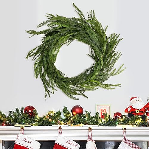2pcs Guirlande Noel 1.8m Guirlande de Norfolk Artificiel Guirlande Sapin Vert Artificiel Decoration Noël pour Intérieur Cheminée Escalier Extérieur Décorations de Noel - Nail Gallerys