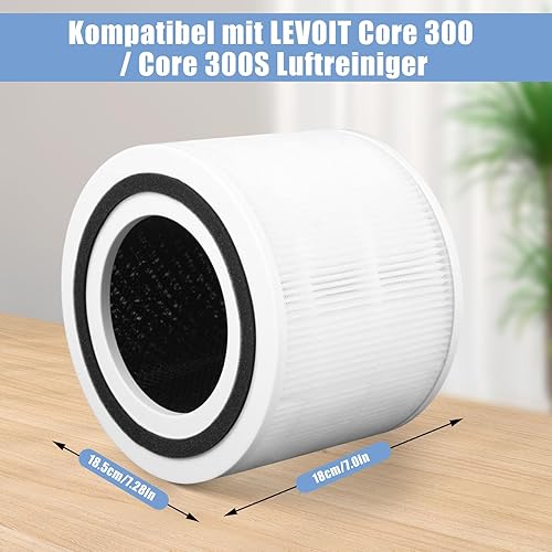 Lot de 2 filtres de rechange pour LEVOIT Core 300/300S - Filtre HEPA 3 en 1 True-H13 et filtre à charbon actif - Filtre Core 300-RF de rechange pour une purification optimale de l'air - Nail Gallerys