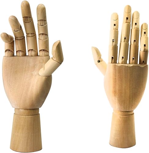 Modèle de main en bois,Main articulée en bois,Mannequin à main Modèle à main avec doigts flexibles,pour dessiner,esquisser - Nail Gallerys