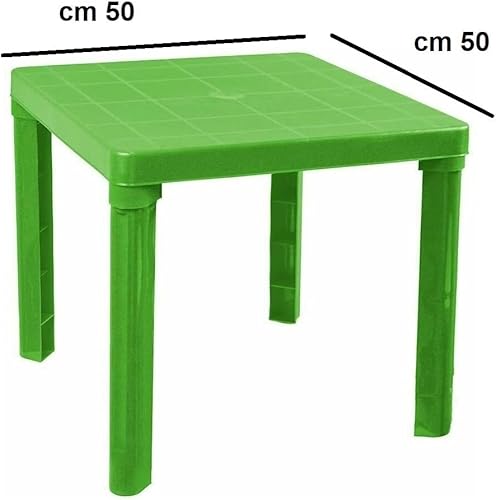 Table basse en Plastique pour Enfants Table de Jeu Table Basse en Plastique Rigide 50 x 50 pour Intérieur/Extérieur Table pour Enfants Tables Colorées pour Enfants (AZUR) - Nail Gallerys