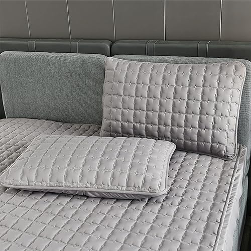 YUDEYU Drap-Housse Gris Coton lavé en Tissu Couvre-lit Protège-Matelas Hauts de Forme(70x180 cm/High 5-15cm) - Nail Gallerys