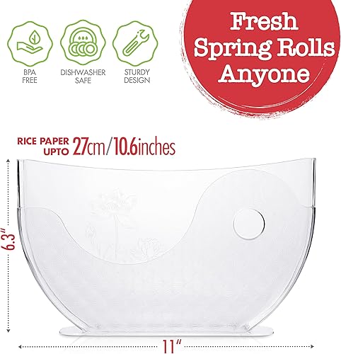 Bol à eau en papier de riz – Bol à eau pour rouleau de printemps, support de papier de riz pour emballages de papier de riz pour rouleaux de printemps, rouleaux d'été. Rouleau de printemps, support - Nail Gallerys