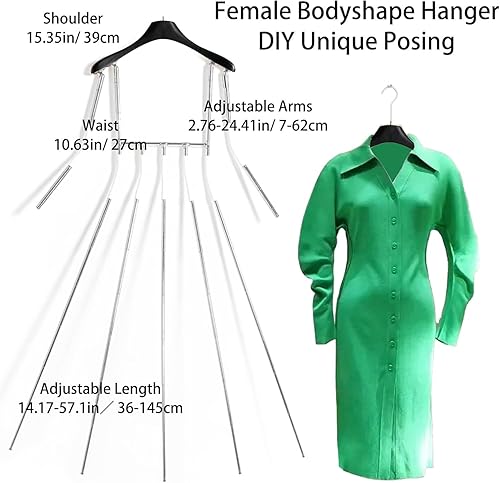 Gvqng Mannequin De Robe, Cintres pour Mannequins à Cadre MéTallique avec Taille Et Bras RéGlables, Porte-VêTements pour Exposition De VêTements, avec Cinq Poteaux ArticuléS - Nail Gallerys