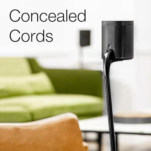 GT STUDIO Supports d'enceintes pour SONOS One, One SL, Play: 1, Play: 3, Design Premium Améliore le Son Surround, Dissimulation Complète du Cordon, Base Lourde - (Paire, Noir) - Nail Gallerys