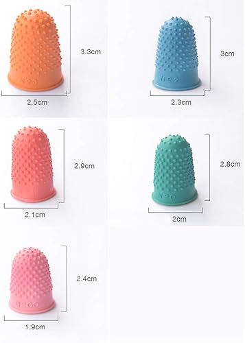 Lot de 5 dés à coudre en caoutchouc antidérapant et flexible pour compter les notes et les pages Rose - Nail Gallerys