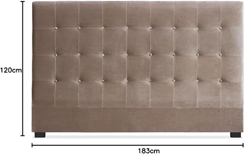 Menzzo Tête de lit Luxor 180cm Velours Taupe - Nail Gallerys