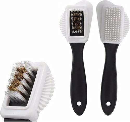 PARENCE.- Brosse Nettoyage Chaussure Daim avec Poignée – 4 Faces Multifonction : Fil de Cuivre, TPR, Fossette, Poils – Brosse Entretien Suède, Nubuck, Daim – Accessoire Chaussures 15x4cm - Nail Gallerys