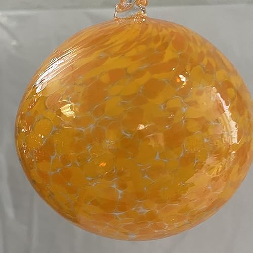 Oberstdorfer Glashüt13 Boule à suspendre en verre soufflé à la bouche Jaune clair Ø env. 9 cm - Nail Gallerys