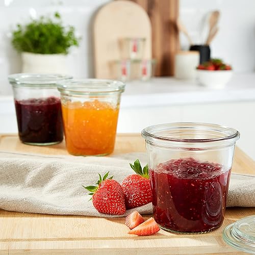 Weck - Pot 290 ML avec Couvercle 80 mm, Transparent, Lot de 6 pièces - Nail Gallerys