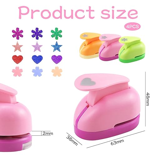 4 Pièces Perforatrice Scrapbooking Fait Main, Perforeuse Forme Enfant, Perforatrice Flocon de Neige, Etoile, Fantaisie, pour Projets DIY - Nail Gallerys