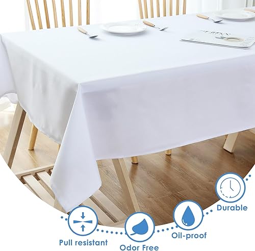 4 pcs Nappes Blanche Jetables, Nappe Rectangulaires137 X 274 cm, Nappe Jetables Effet Tissu Impermeable, Nappe de Table pour Anniversaire,Fête, Mariage, Barbecue,Nappe Intissé Blanche - Nail Gallerys