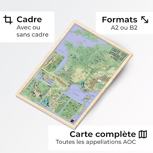 UTTSCHEID Cartes des vins de France 2025 Relief - Non pliée - A2 (42 x 59,4 cm) - Nail Gallerys