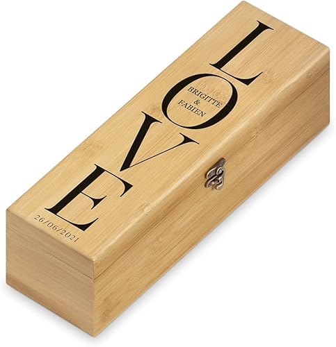 Maverton Boîte à vin avec le kit du sommelier, Cadeau d'accessoires pour le vin, Set sommelier personnalisé, Cadeau pour couple et pour époux - cœur - Nail Gallerys