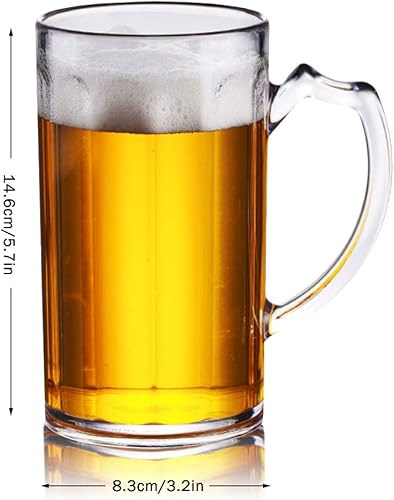 XGzhsa Grande chope avec poignée, Chope à Biere, 2 pièces Tasses à bière en Plastique durables 500ml Tasses à Eau Classiques résistantes aux Chutes pour Bar à la Maison - Nail Gallerys