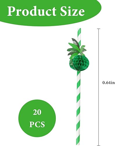 Lot de 20 pailles en papier 3D pour décorations de fête hawaïennes, pailles à cocktail, pailles en papier vert nid d'abeille et cocotier - Pailles en papier vert - Pailles en papier vert - Décorations - Nail Gallerys
