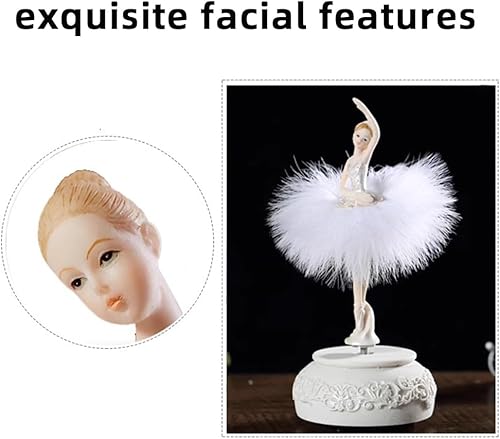 Generic Ballerina Boîte à musique rotative avec jupe ballerine et lac Rose 10 x 10 x 23 cm - Nail Gallerys