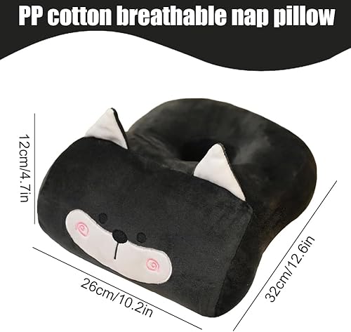 CutiitUU Oreiller de Sieste de Bureau en Coton à mémoire de Forme,Coussin de Piercing d'oreille avec Trou pour Le Bras,Oreiller de Sieste en Coton PP Respirant,Coussin de Sieste Doux (Noir) - Nail Gallerys