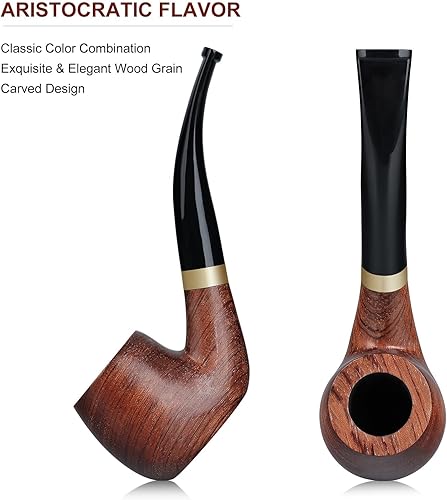 Joyoldelf Pipes à Tabac en Bois, Set de Pipe à Fume Fond Plat, avec Accessoires de Pipe et Boîte Cadeau… - Nail Gallerys