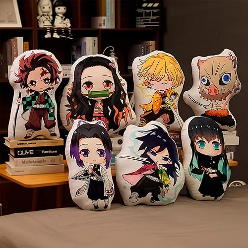 OUHZNUX Oreiller Demon Slayer Blade Coussin Tanjiro My Wife Zenitsu Nezuko Oreiller De Lecture Bidimensionnel Oreiller Décoratif en Peluche Oreiller Périphérique Debout-45Cm - Nail Gallerys