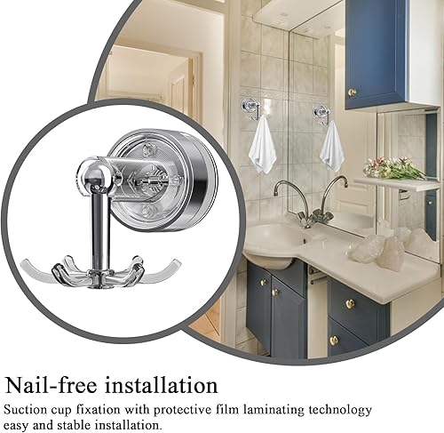 Bomefoi Crochets de Cuisine Suspendus - Porte-Ustensiles Rotatif avec Crochets,Support Adhésif 360° Gain de Place pour Organiser Ustensiles de Cuisine, Clés et Serviettes sous Meuble - Nail Gallerys