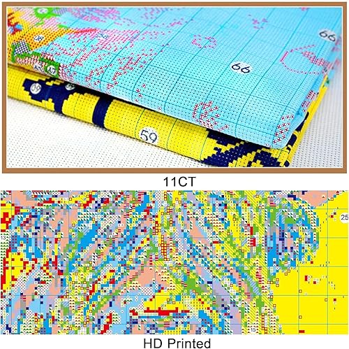 canevas kit complet adulte 11CT point de croix kit complet-Belle Fleur,H,40x50cm(Sans cadre) - Nail Gallerys