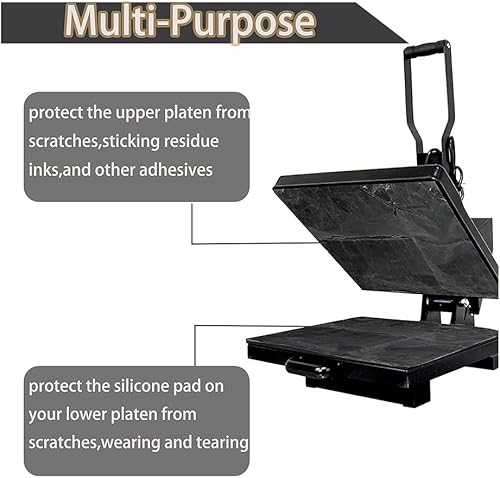 Wisboey 2 pièces Housse de plaque de pressage thermique, protection résistante à la chaleur pour protéger la machine de presse à chaud par sublimation B, noir - Nail Gallerys