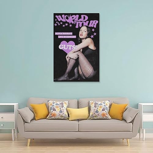 Neymoone Olivia Poster mural décoratif sur toile style rétro avec motif de Rodrigo - Tour du monde - 30 x 45 cm - Nail Gallerys