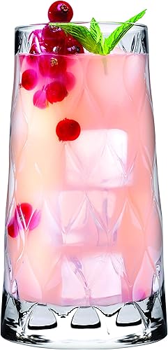 Pasabahce leafy set 6 bicchieri in vetro long drink cl45,5 - Nail Gallerys