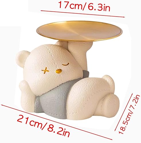 Bear Key Bowl, Cute Bear Statue Dish, Animal Figurine Tray, Jewelry and Key Holder, Bear Candy Dish, Home Decor Bear Bowl, Table Centerpiece Bear, Bear Key and Jewelry Tray, Decorative Bear Dish - Nail Gallerys