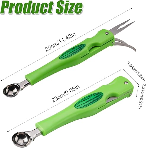 Coupe Pastèque 3 en 1, Ensemble de Cuillère à Melon Coupe-Fruits Multifonctionnel Couteau à Fruits Outil de Coupe de Pastèque pour Gadgets de Cuisine (Vert) - Nail Gallerys