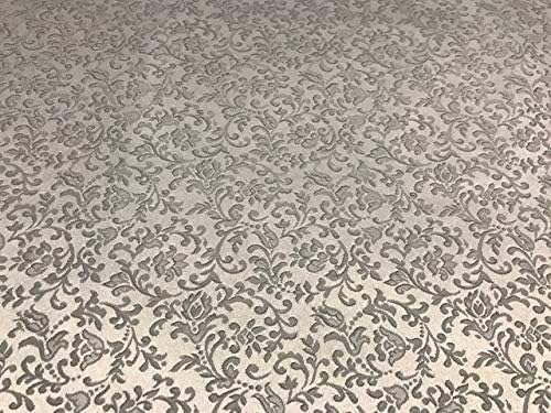 Tissu brocart jacquard gris argenté - Au mètre pour décoration et tapisserie - 1 mètre x 140 cm - Nail Gallerys