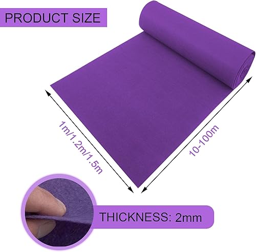 Tapis de couloir violet pour cérémonie de mariage, 10 m, 20 m, tapis de passerelle pour événements, épaisseur de 2 mm, tapis de piste antidérapant, tapis de sol pour fête, église, bal de fin d'année ( - Nail Gallerys