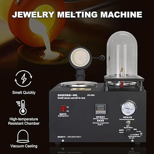 JIANGSS Machine de coulée 3 en 1, équipement de Fusion et de Vide, Machine de coulée sous Vide, Machine d'investissement de coulée sous Vide de 2 L, Affichage numérique jusqu'à 2 100 °F - Nail Gallerys
