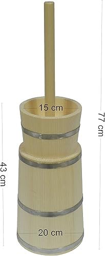 Wooden World - Baratte à beurre en bois - beurrier pour faire du beurre traditionnel - 5 litres - Nail Gallerys