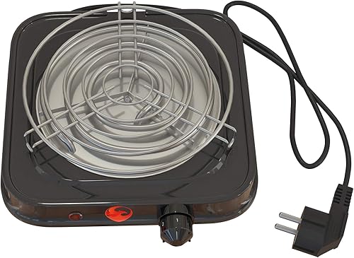 Phoenix- Plaque cuisson electrique 1000W- Allume Charbon Chicha et pour Charbon Chicha - Accessoire Chicha Plaque Chicha Portable Camping ou chauffe charbon Narguile Chicha (Avec grille, Noir) - Nail Gallerys