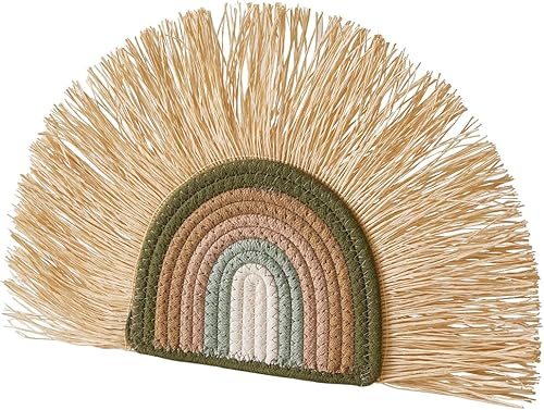 VERTBAUDET Arc en Ciel Mural en Raphia Vert d'eau TU - Nail Gallerys